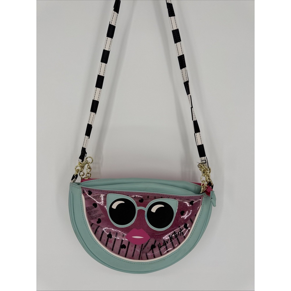 Luv Betsey Betsey Johnson Watermelon Crossbody Bag Sunglasses Pink Glitter